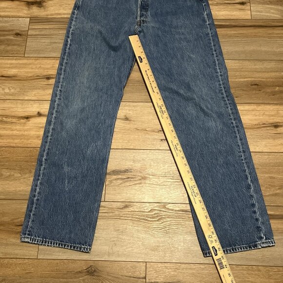 Men's Levis 501 Original Fit Denim Jeans SZ 36x34 Blue Modern Button Fly Red Tab - Picture 5 of 13